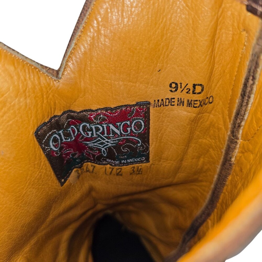 Old Gringo Eagle Snip Toe Mens Size 9.5D Brown Leather Cowboy Western Boots - Picture 4 of 13